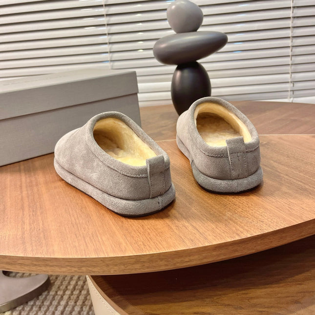 BALENCIAGA 25S AURALEE SLIP-ON 25 MM IN GREY SUEDE