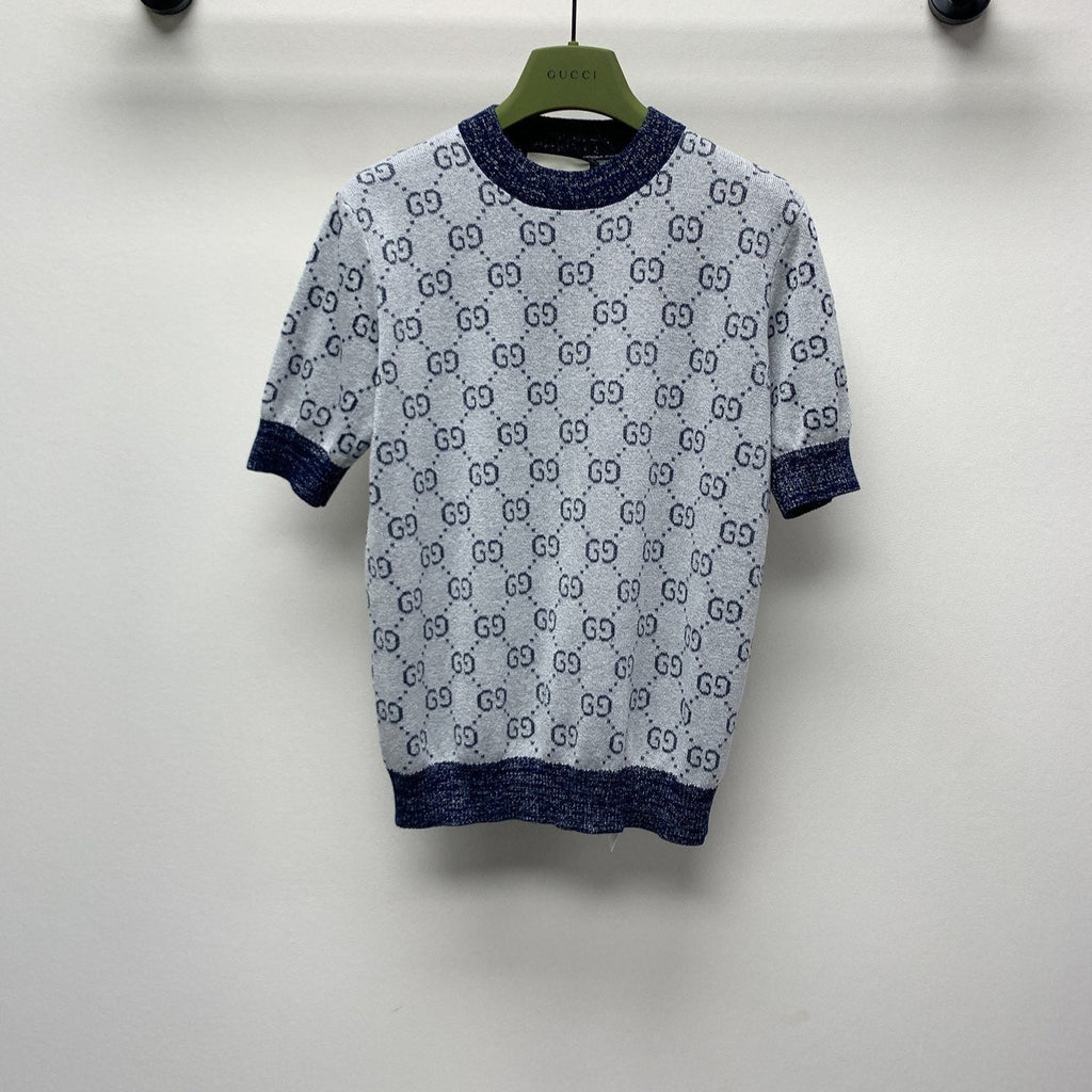 GUCCI SHORT-SLEEVE KNIT TOP 257394