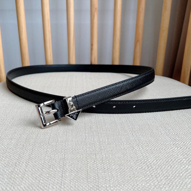 PRADA 25S BELT 15 MM IN BLACK CALFSKIN 571355
