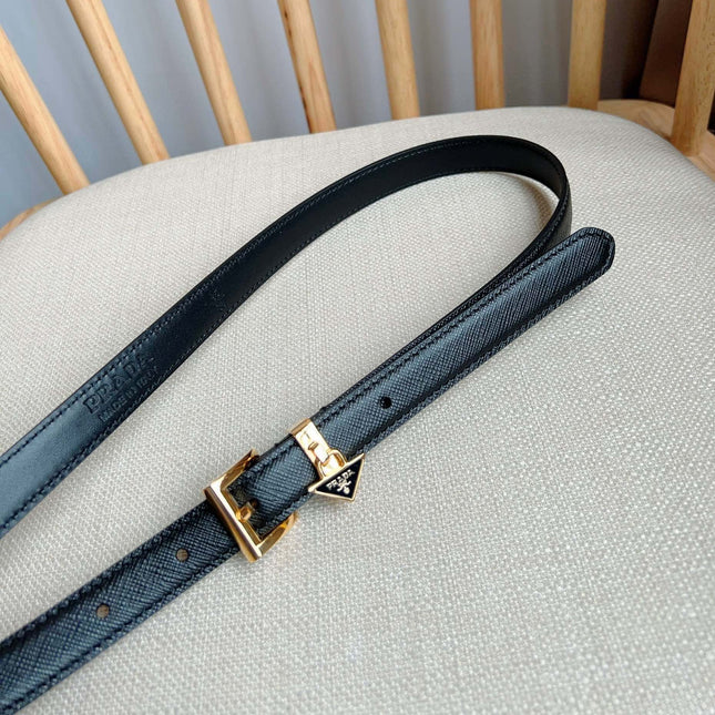 PRADA 25S BELT 15 MM IN BLACK CALFSKIN 571356