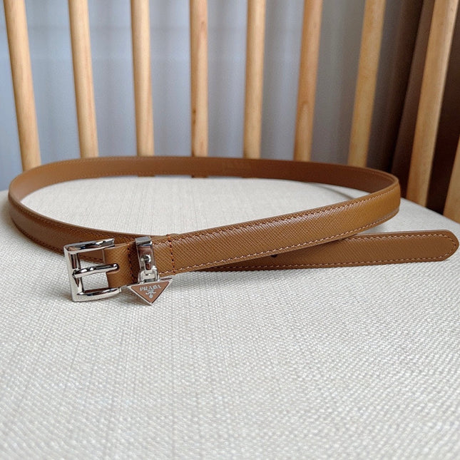 PRADA 25S BELT 15 MM IN BROWN CALFSKIN 571357