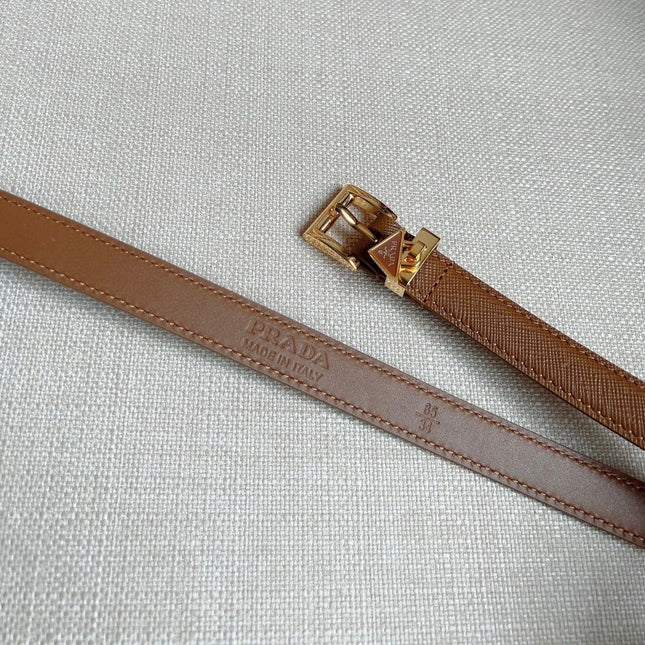 PRADA 25S BELT 15 MM IN BROWN CALFSKIN 571358