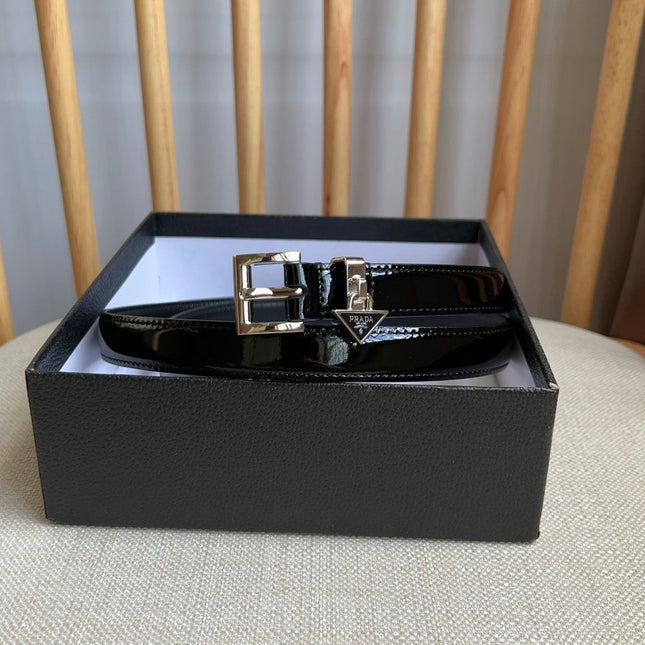 PRADA 25S BELT 15 MM IN BLACK CALFSKIN 571366