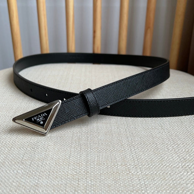 PRADA 25S BELT 20 MM IN BLACK CALFSKIN 571377