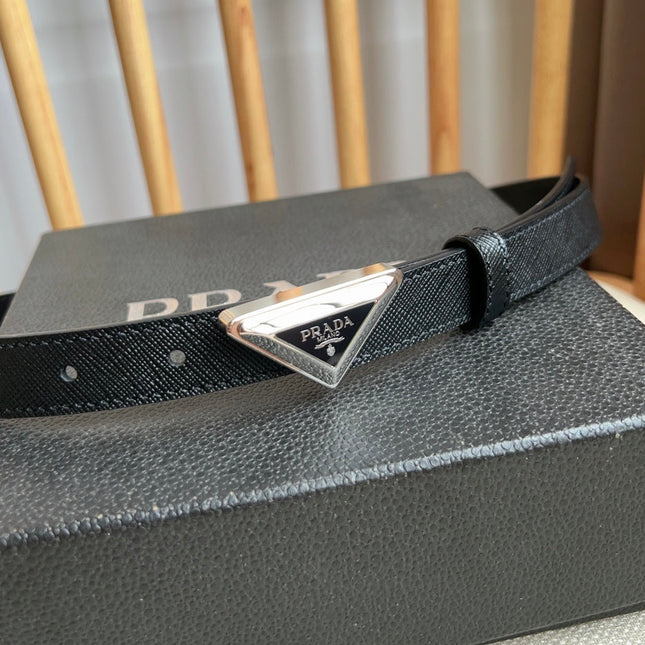 PRADA 25S BELT 20 MM IN BLACK CALFSKIN 571377