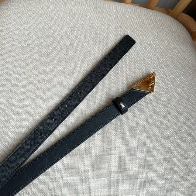 PRADA 25S BELT 20 MM IN BLACK CALFSKIN 571378