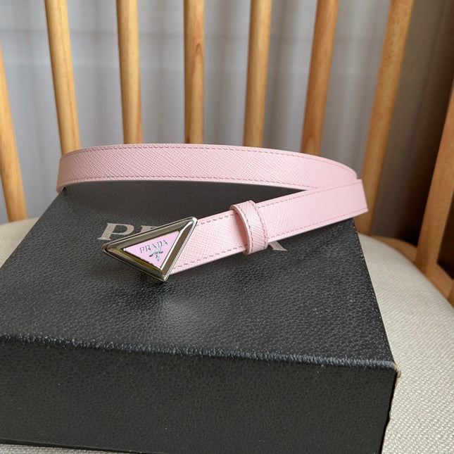 PRADA 25S BELT 20 MM IN LIGHT PINK CALFSKIN 571386