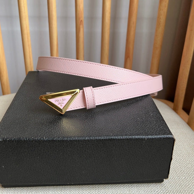 PRADA 25S BELT 20 MM IN LIGHT PINK CALFSKIN 571387