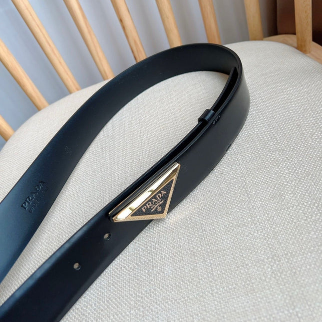 PRADA 25S BELT 33 MM IN BLACK CALFSKIN 551858
