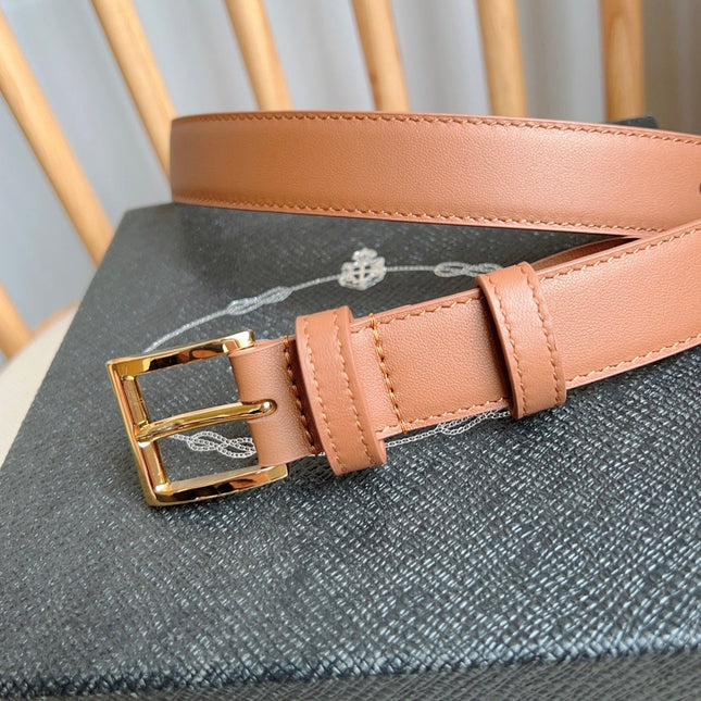 PRADA 25S BELT 25 MM IN BROWN CALFSKIN 585799