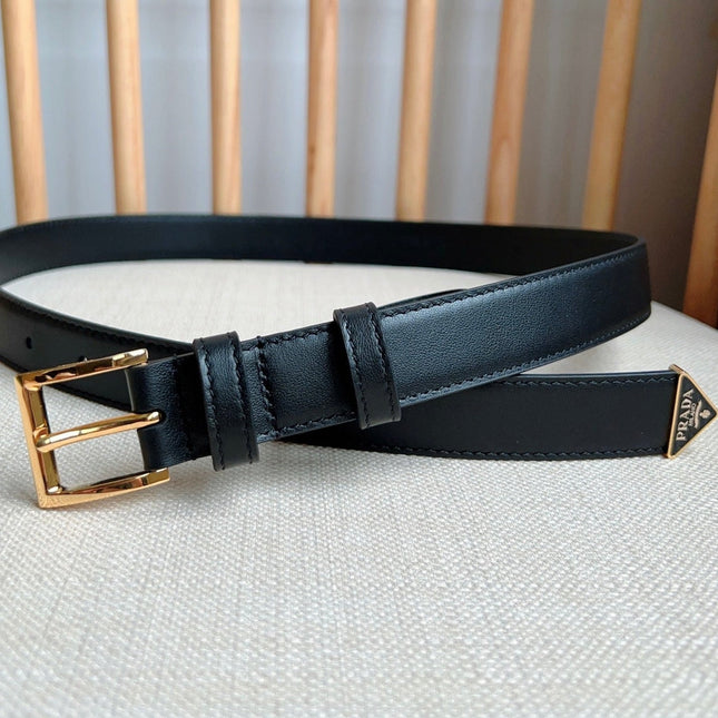 PRADA 25S BELT 25 MM IN BLACK CALFSKIN 585801