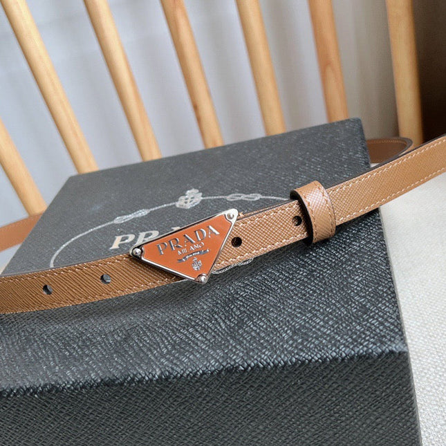 PRADA 25S BELT 15 MM IN BROWN CALFSKIN 598407