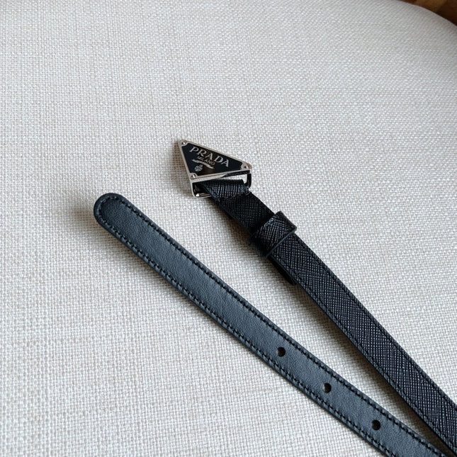 PRADA 25S BELT 15 MM IN BLACK CALFSKIN 598409