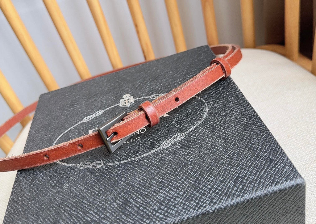 PRADA 26S BELT 10 MM IN BROWN CALFSKIN 661491