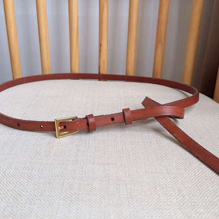 PRADA 25S BELT 10 MM IN REDDISH BROWN CALFSKIN 598369