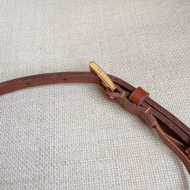 PRADA 26S BELT 10 MM IN BROWN CALFSKIN 661492