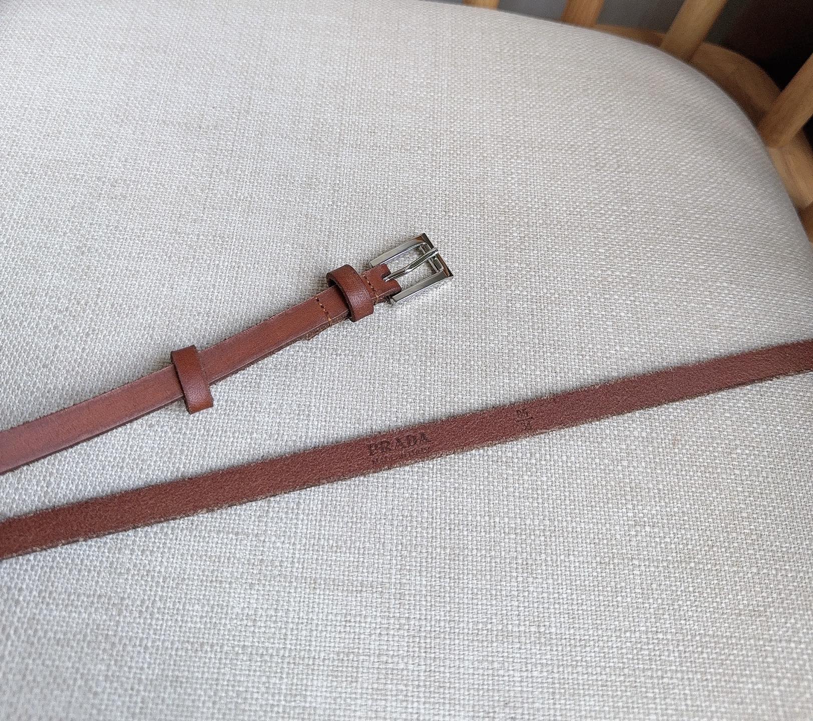 PRADA 26S BELT 10 MM IN BROWN CALFSKIN 661493