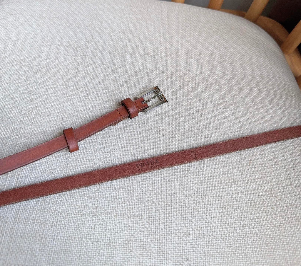 PRADA 26S BELT 10 MM IN BROWN CALFSKIN 661493
