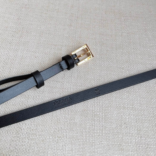 PRADA 25S BELT 10 MM IN BLACK CALFSKIN 598372