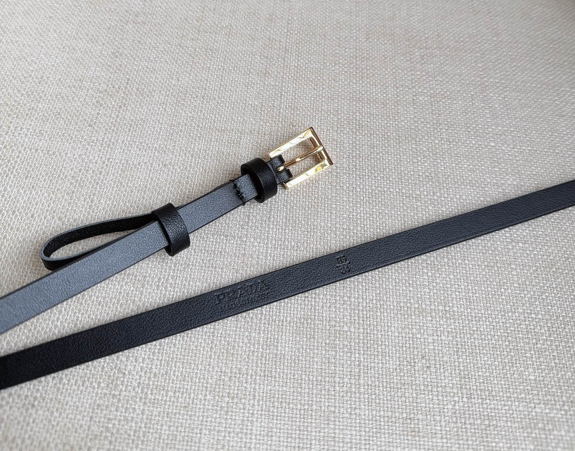 PRADA 26S BELT 10 MM IN BLACK CALFSKIN 661495