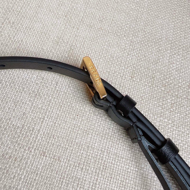 PRADA 26S BELT 10 MM IN BLACK CALFSKIN 661495