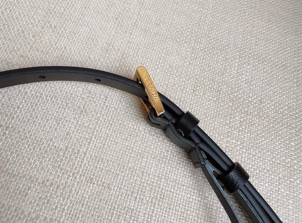 PRADA 26S BELT 10 MM IN BLACK CALFSKIN 661495