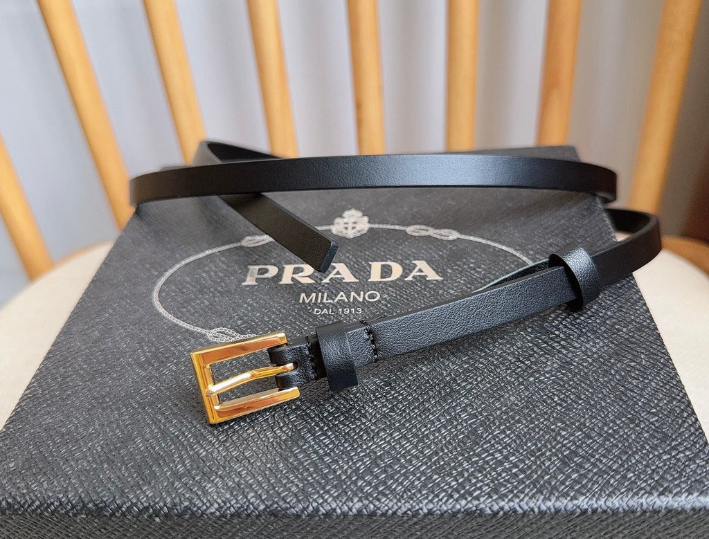 PRADA 26S BELT 10 MM IN BLACK CALFSKIN 661495