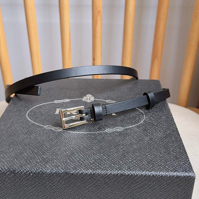 PRADA 25S BELT 10 MM IN BLACK CALFSKIN 598373