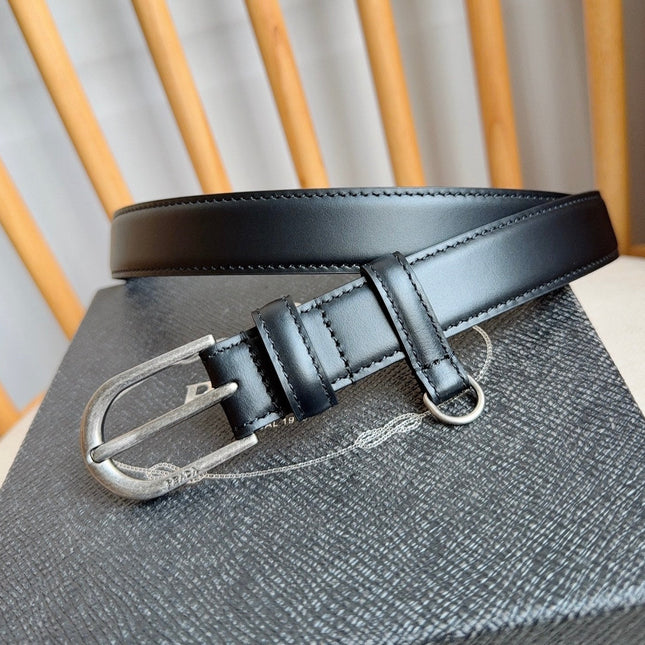 PRADA 26S BELT 25 MM IN BLACK CALFSKIN 658537