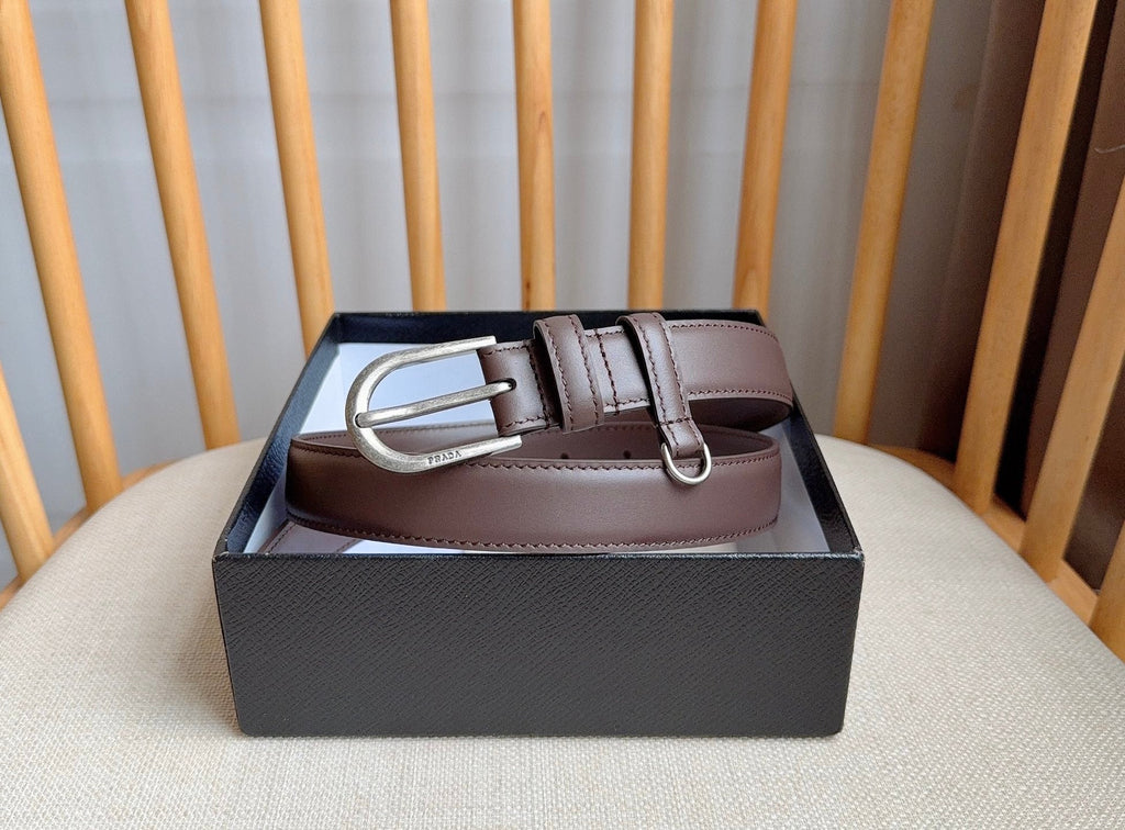 PRADA 26S BELT 25 MM IN BROWN CALFSKIN 658539