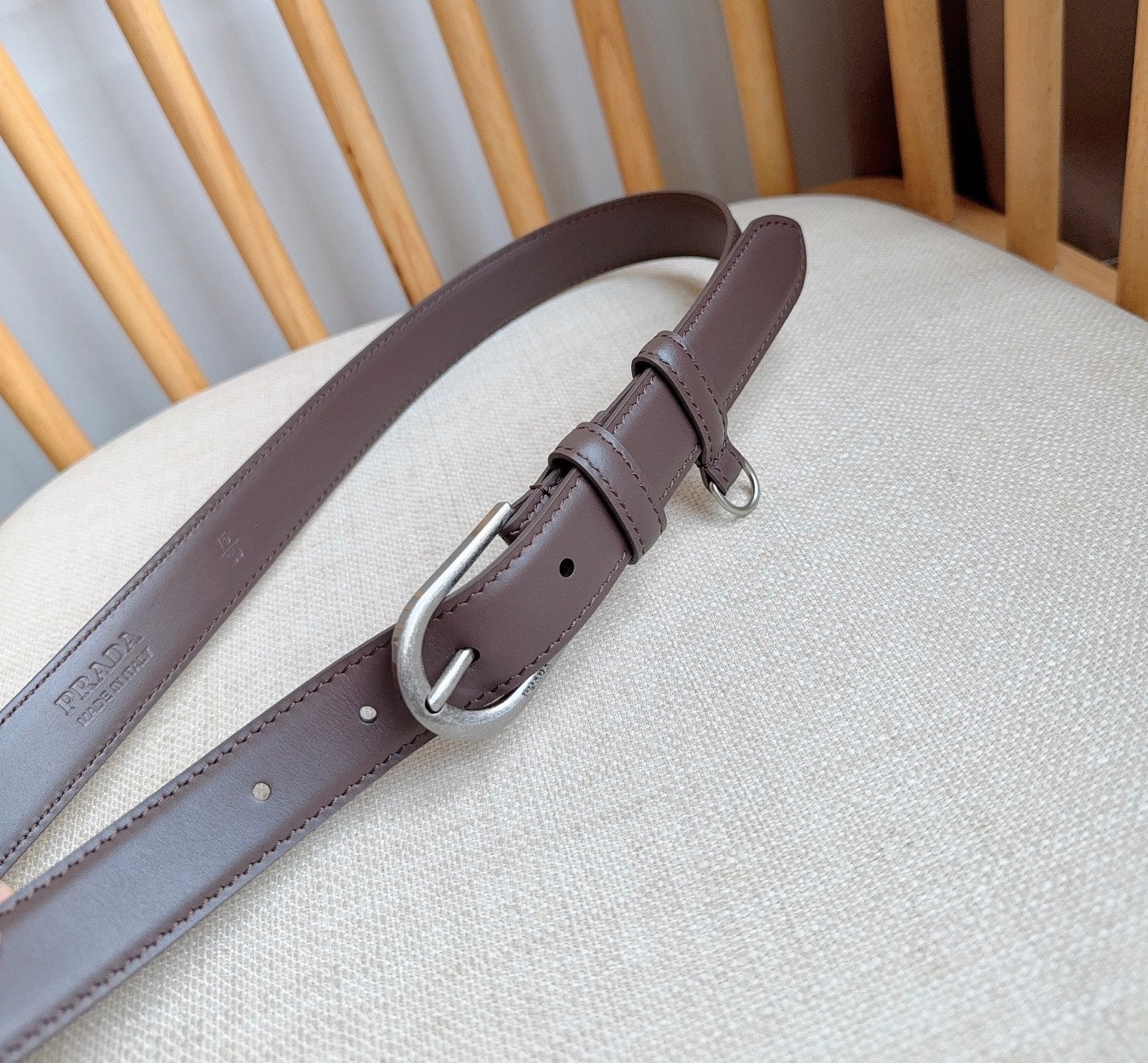 PRADA 26S BELT 25 MM IN BROWN CALFSKIN 658539