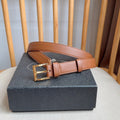 PRADA 26S BELT 25 MM IN BROWN CALFSKIN 658569