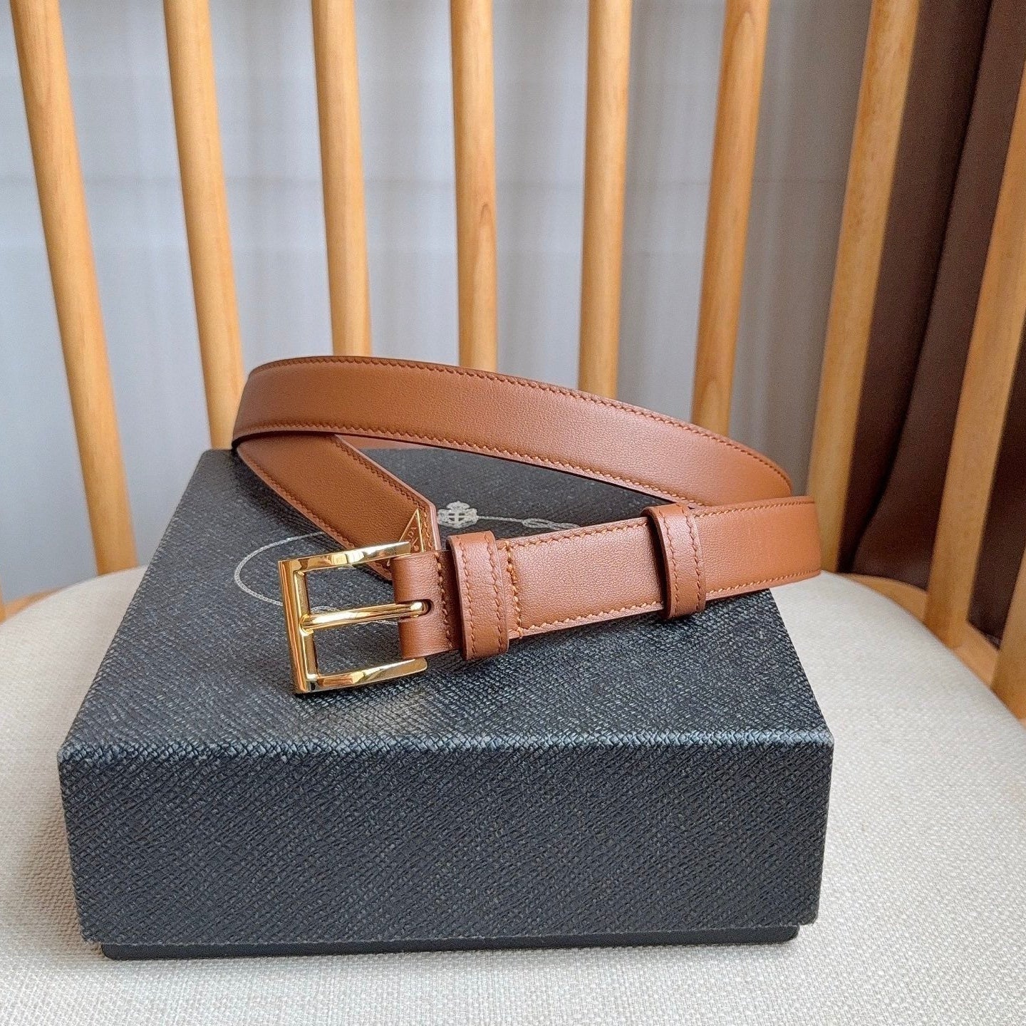 PRADA 26S BELT 25 MM IN BROWN CALFSKIN 658569