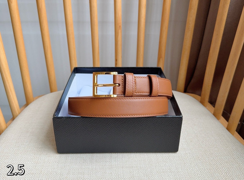 PRADA 26S BELT 25 MM IN BROWN CALFSKIN 658569