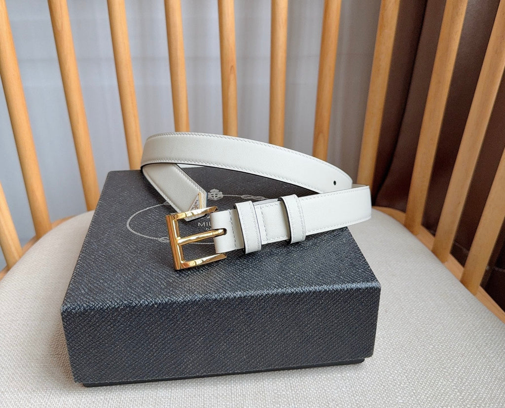 PRADA 26S BELT 25 MM IN WHITE CALFSKIN 658570