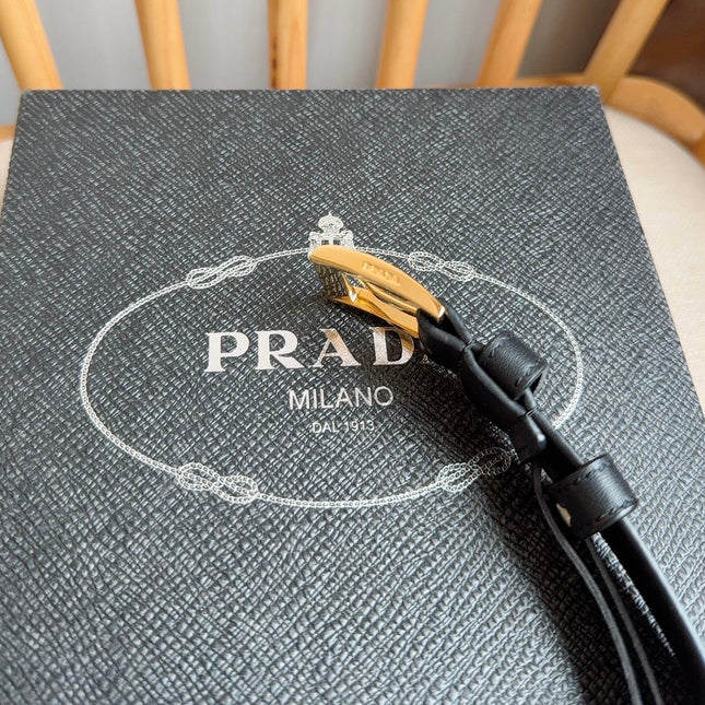 PRADA 26S BELT 25 MM IN BLACK CALFSKIN 658571