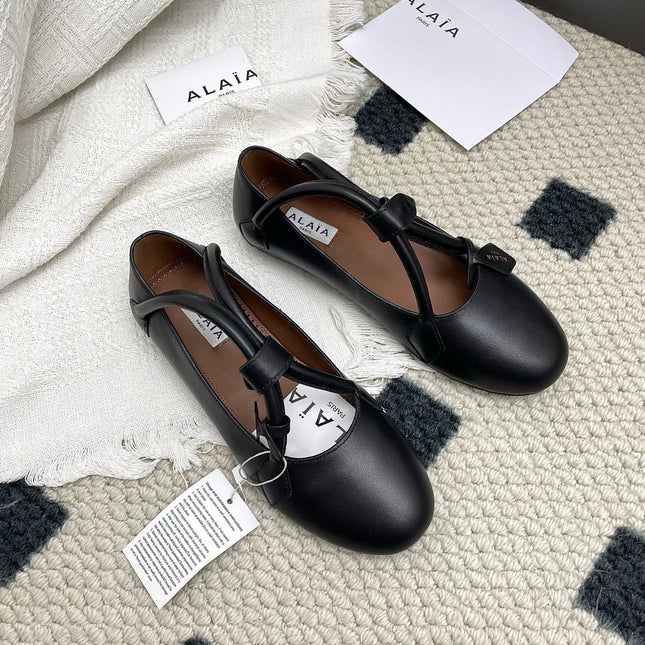 ALAIA 26S BALLET TECKEL IN BLACK CALFSKIN