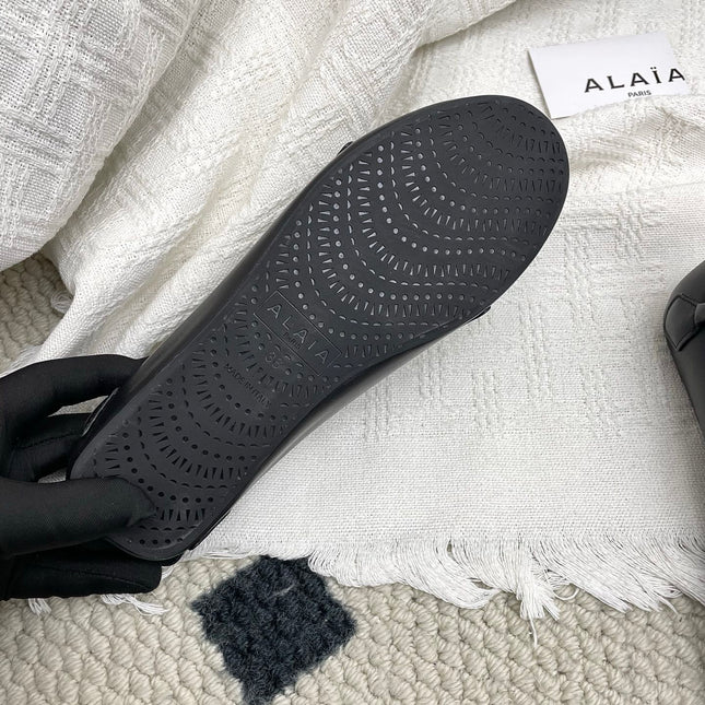 ALAIA 26S BALLET TECKEL IN BLACK CALFSKIN