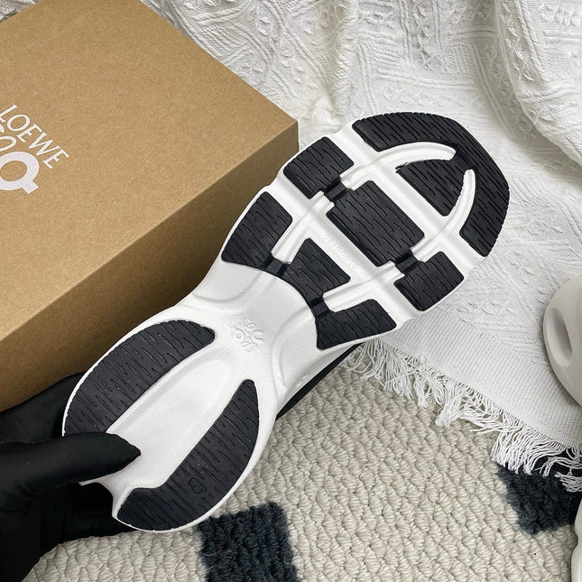 LOEWE 26S CLOUDSOLO SNEAKERS IN BLACK AND WHITE RECYCLED POLYESTER