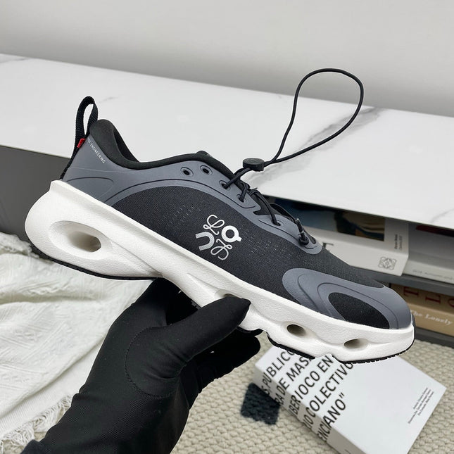 LOEWE 26S CLOUDSOLO SNEAKERS IN BLACK AND WHITE RECYCLED POLYESTER