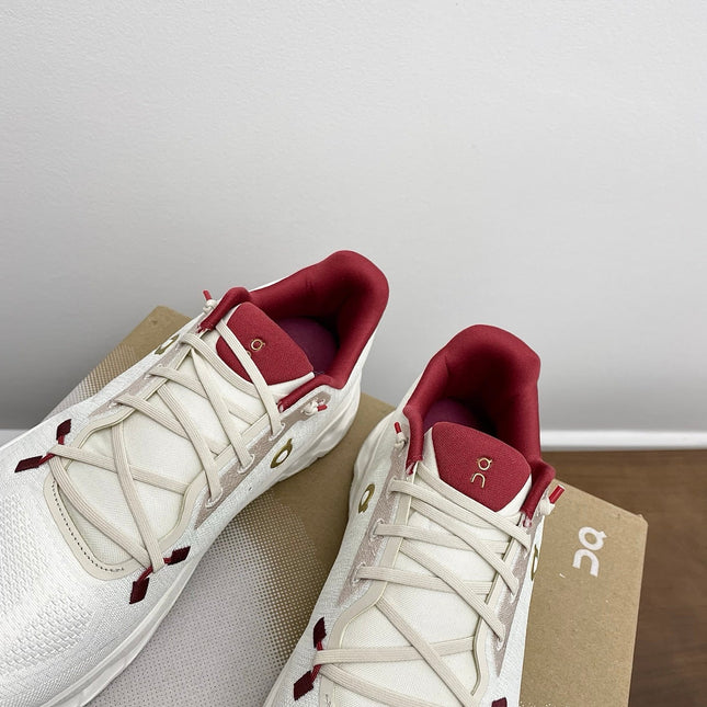 LOEWE 26S CLOUDTILT SNEAKER IN WHITE AND RED RECYCLED POLYESTER