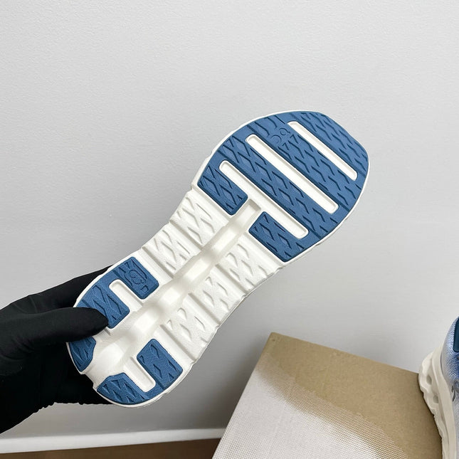 LOEWE 26S CLOUDTILT SNEAKER IN BLUE IVORY RECYCLED POLYESTER