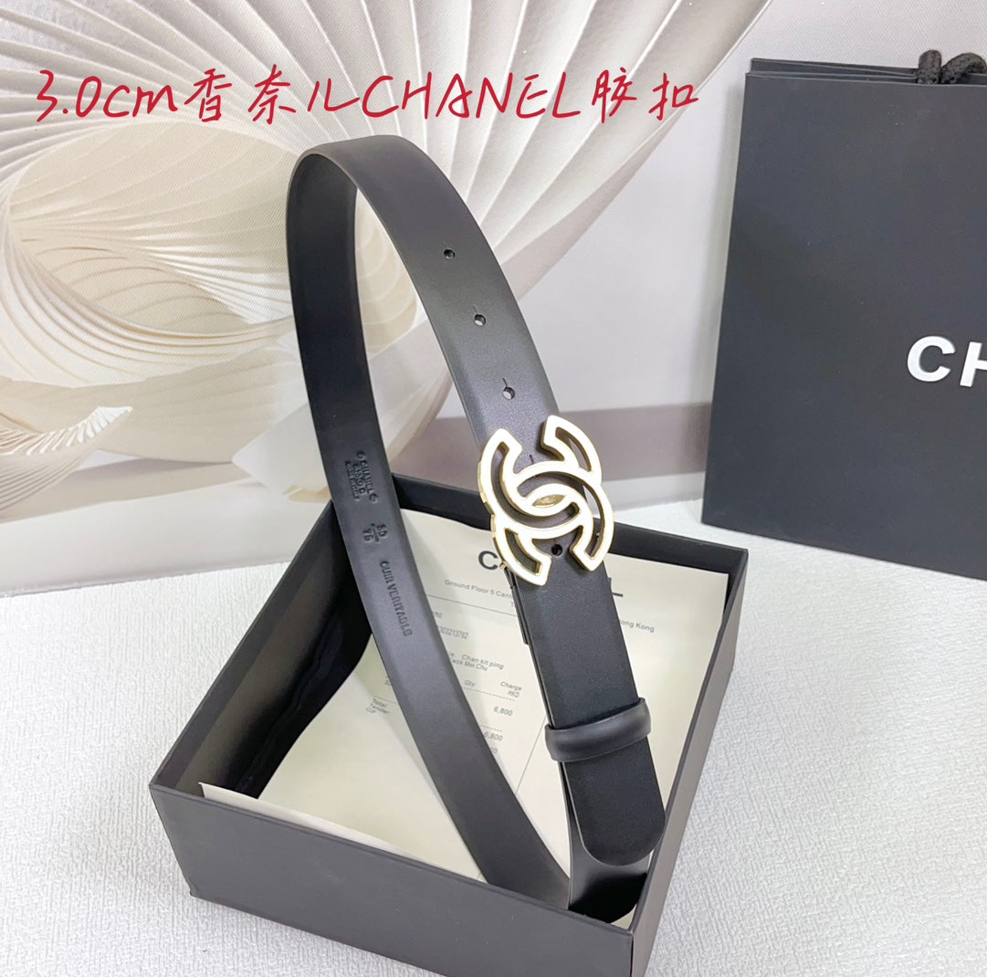 CC 26S BELT 30 MM IN BLACK CALFSKIN SLIVER HARDWARE 661424