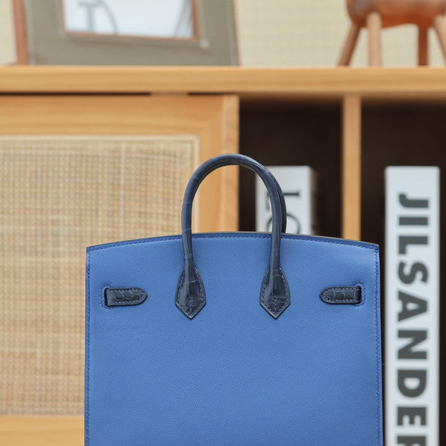 BIRKIN FAUBOURG TOUCH 20 IN NAVY MIX CLASSIC BLUE CALFSKIN WITH SILVER HARDWARE