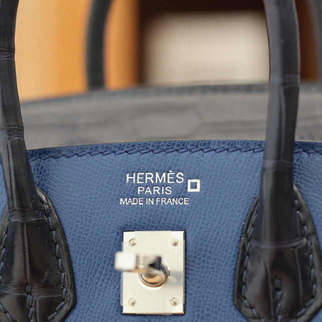 BIRKIN FAUBOURG TOUCH 20 IN NAVY MIX CLASSIC BLUE CALFSKIN WITH SILVER HARDWARE
