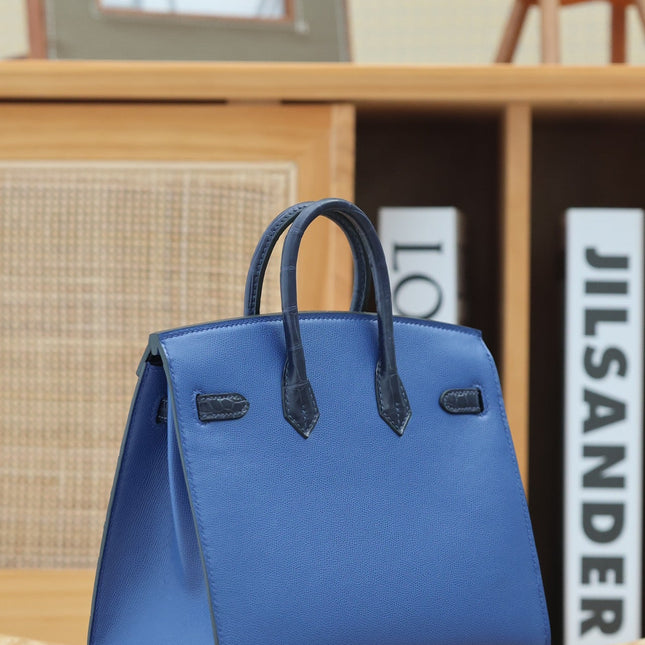 BIRKIN FAUBOURG TOUCH 20 IN NAVY MIX CLASSIC BLUE CALFSKIN WITH SILVER HARDWARE