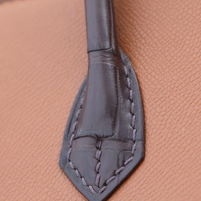 BIRKIN FAUBOURG TOUCH 20 IN CHOCOLATE MIX BRONZE BROWN CALFSKIN WITH SILVER HARDWARE