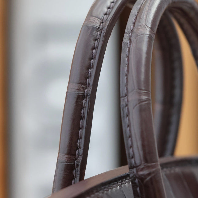 BIRKIN FAUBOURG TOUCH 20 IN CHOCOLATE MIX BRONZE BROWN CALFSKIN WITH SILVER HARDWARE