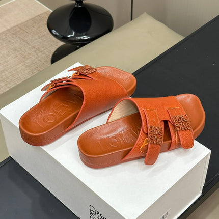 LOEWE 26S EASE SLIDE IN ORANGE CALFSKIN
