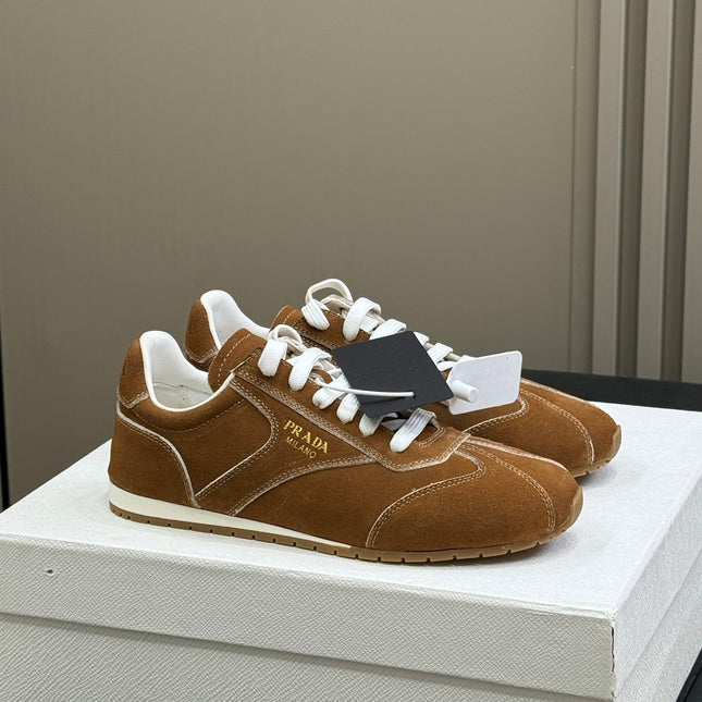 PRADA 25S SNEAKER IN BROWN SUEDE STYLE 8